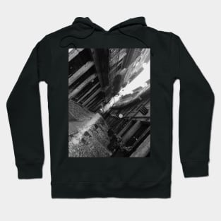 Black and White Porto Street, Porto, Portugal, Photography Hoodie